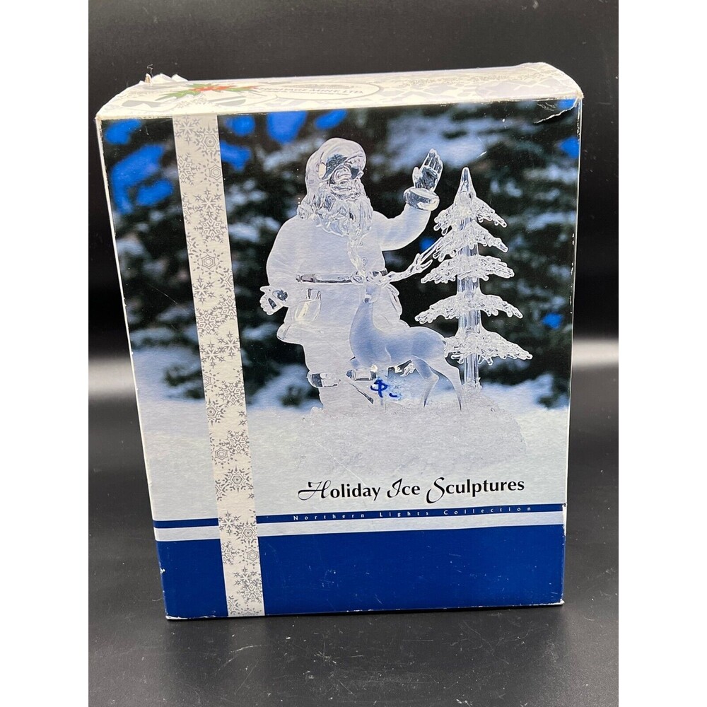 Heritage Mint Holiday Ice Sculptures Santa With Deer Lights Up Christmas